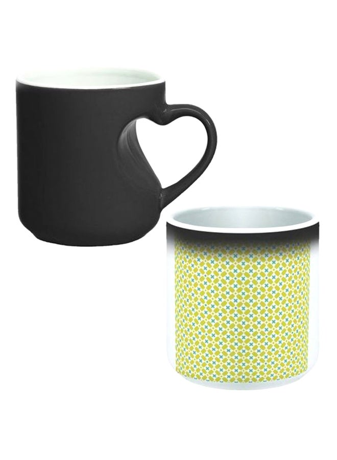 Decalac Ceramic Magic Mug With Inner Heart Handle Black/White - Image 1