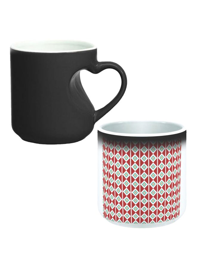 Decalac Ceramic Magic Mug With Inner Heart Handle Black/White - Image 1
