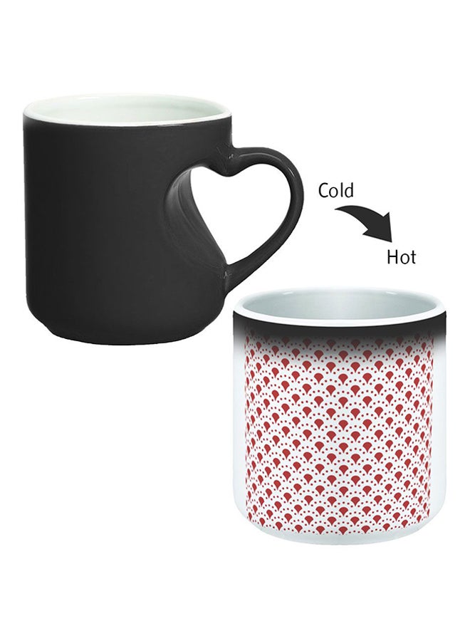 Decalac - Ceramic Magic Mug With Inner Heart Handle Black/White - Image 1