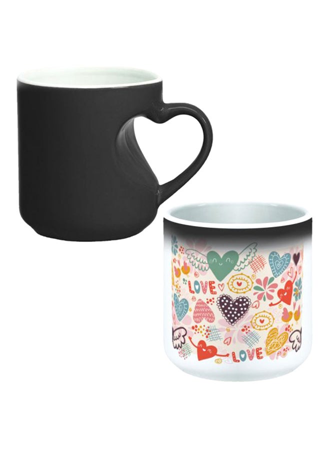 Decalac Magic Mug With Inner Heart Handle Black/White  - Image 1
