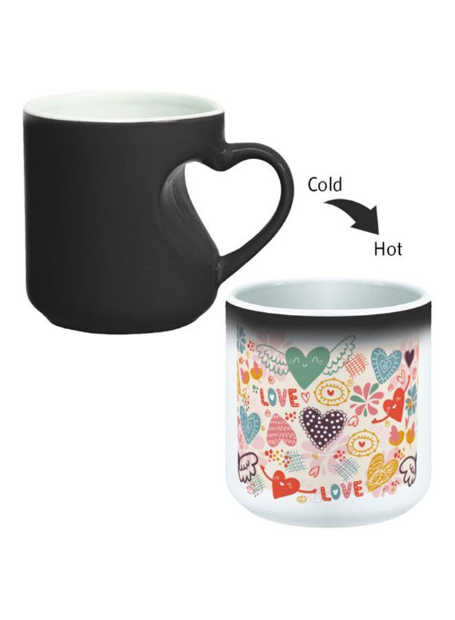 Decalac Magic Mug With Inner Heart Handle Black/White  - Image 2