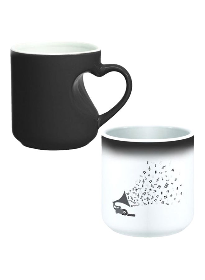 Decalac Magic Mug With Inner Heart Handle Black/White - Image 1