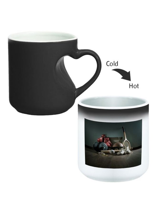 Decalac Ceramic Magic Mug With Inner Heart Handle Black/White - Image 2