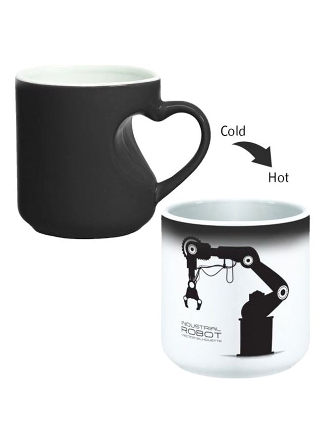 Decalac Ceramic Magic Mug With Inner Heart Handle Black/White - Image 2