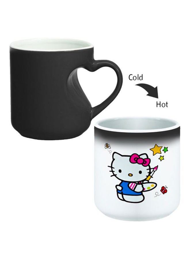 Decalac Ceramic Magic Mug With Inner Heart Handle Black/White  - Image 2