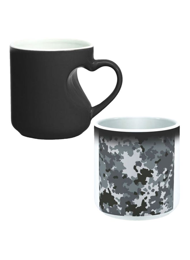 Decalac Ceramic Magic Mug With Inner Heart Handle Black/White - Image 1