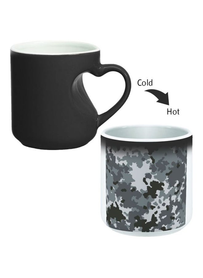 Decalac Ceramic Magic Mug With Inner Heart Handle Black/White - Image 2