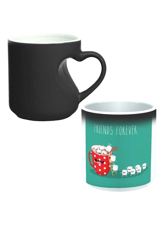 Decalac Colour Changing Magic Mug With Heart Handle Black/White - Image 1