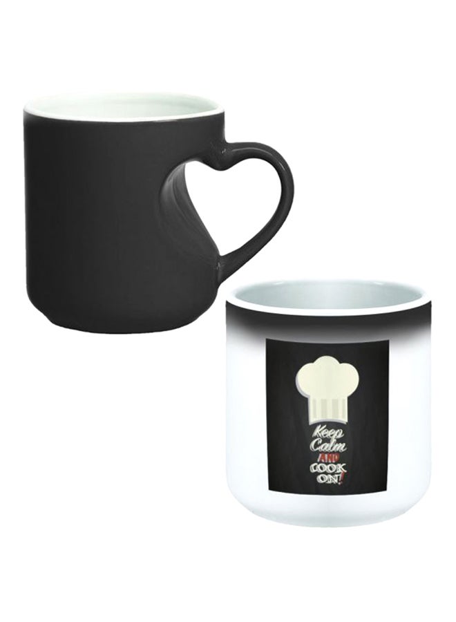 Decalac Colour Changing Magic Mug With Heart Handle Black/White - Image 1