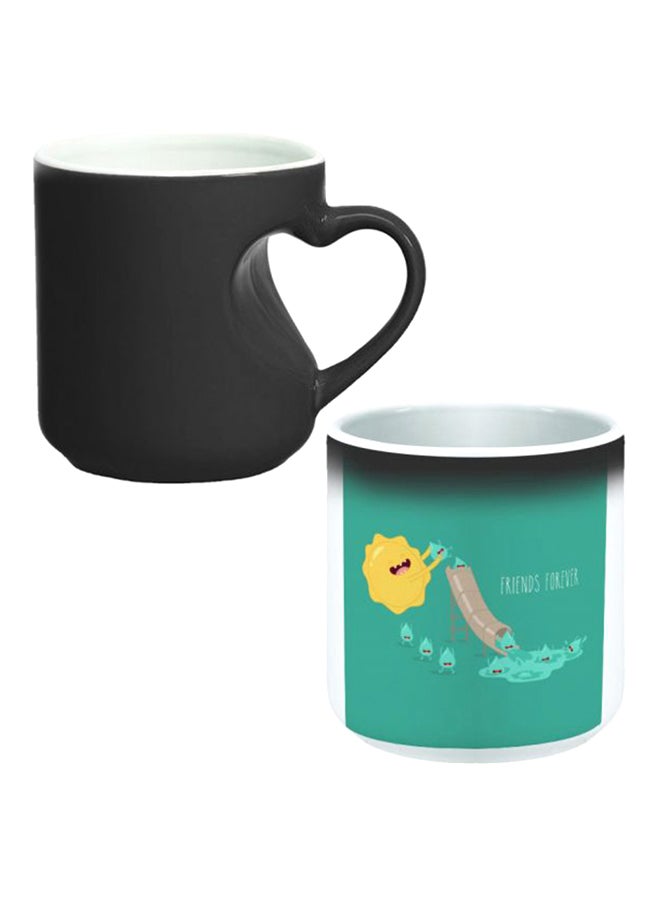 ديكالاك كوب سحري بخاصية تغير الألوان مزود بمقبض على شكل قلب أسود/ أبيض - Image 1