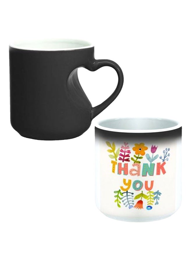 Decalac Ceramic Magic Mug With Inner Heart Handle Black/White  - Image 1