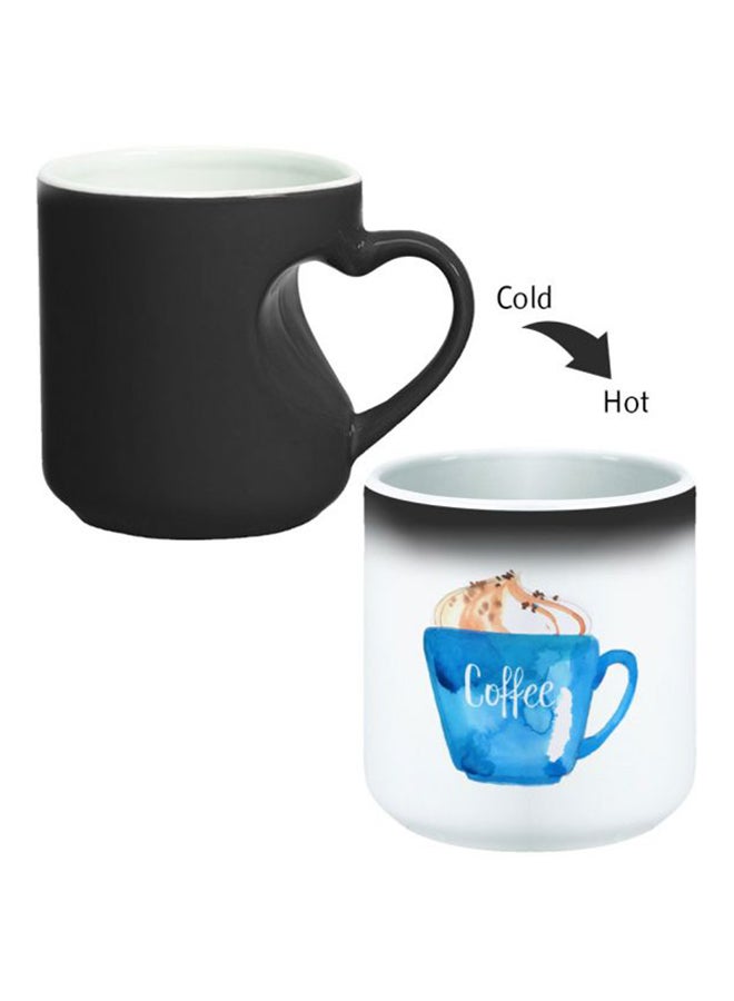 Decalac Ceramic Magic Mug With Inner Heart Handle Black/White - Image 2