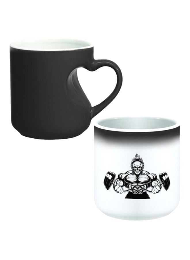 Decalac Ceramic Magic Mug With Inner Heart Handle Black/White - Image 1