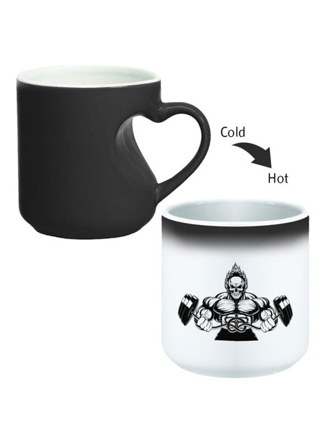 Decalac Ceramic Magic Mug With Inner Heart Handle Black/White - Image 2
