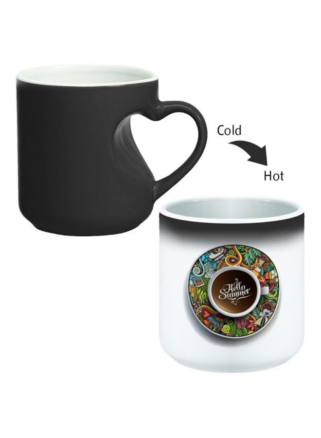 Decalac Ceramic Magic Mug With Inner Heart Handle Black/White - Image 2