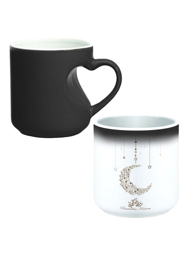 Decalac Magic Mug With Inner Heart Handle Black/White - Image 1