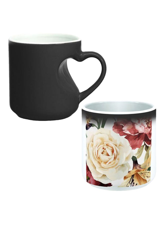 ديكالاك كوب سحري مزود بمقبض على شكل قلب بتصميم منحنٍ إلى الداخل أسود/ أبيض - Image 1