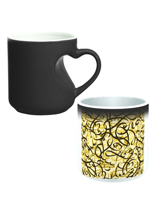 Decalac Magic Mug With Inner Heart Handle Black/White - Image 1