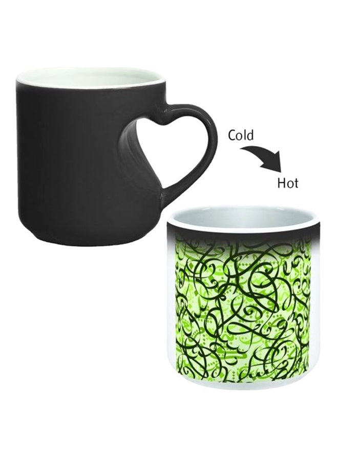 Decalac Ceramic Magic Mug With Inner Heart Handle Black/White - Image 2