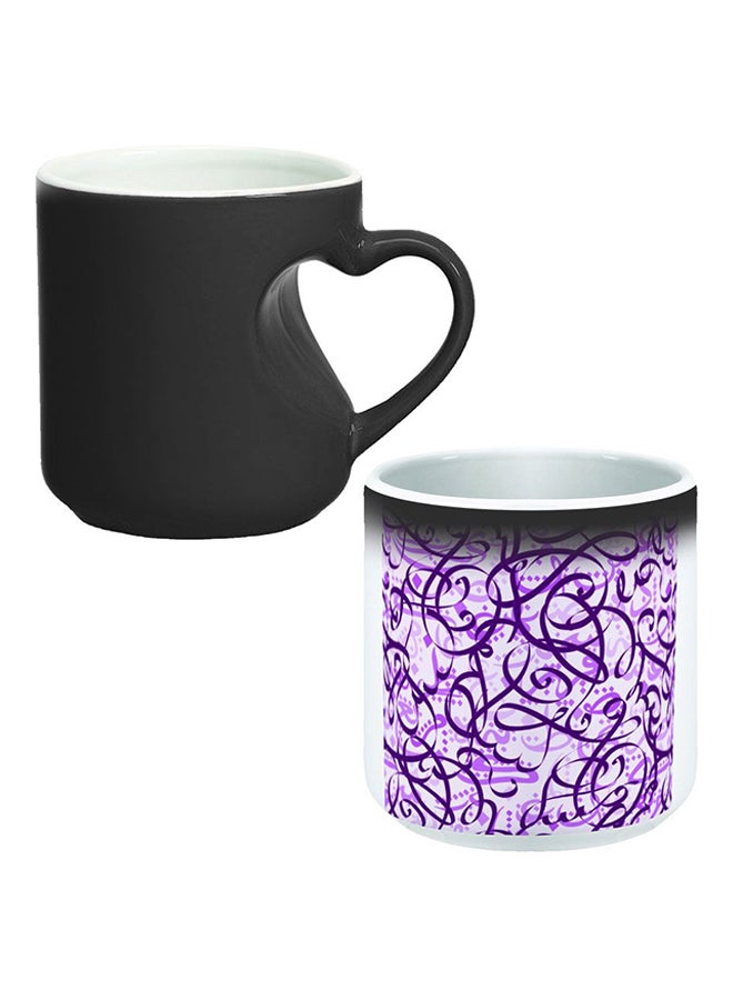 Decalac Ceramic Magic Mug With Inner Heart Handle Black/White - Image 1