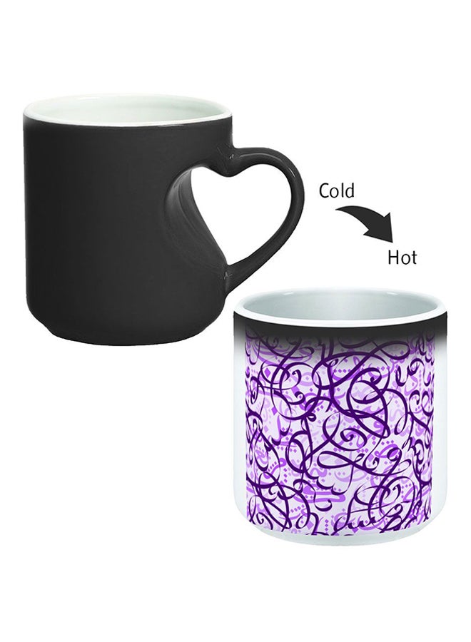 Decalac Ceramic Magic Mug With Inner Heart Handle Black/White - Image 2