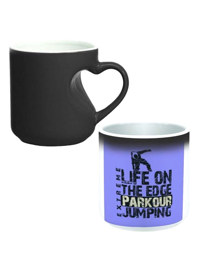Decalac Ceramic Magic Mug With Inner Heart Handle Black/White  - Image 1