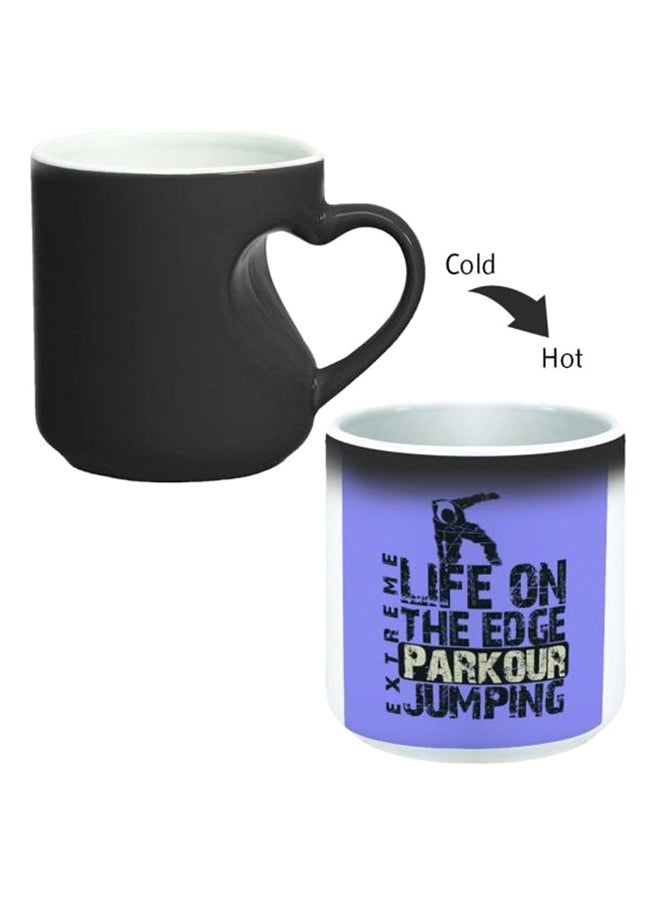 Decalac Ceramic Magic Mug With Inner Heart Handle Black/White  - Image 2
