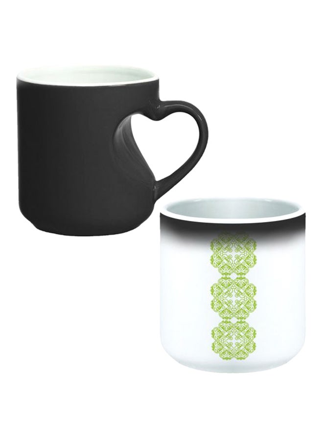Decalac Ceramic Magic Mug With Inner Heart Handle Black/White - Image 1