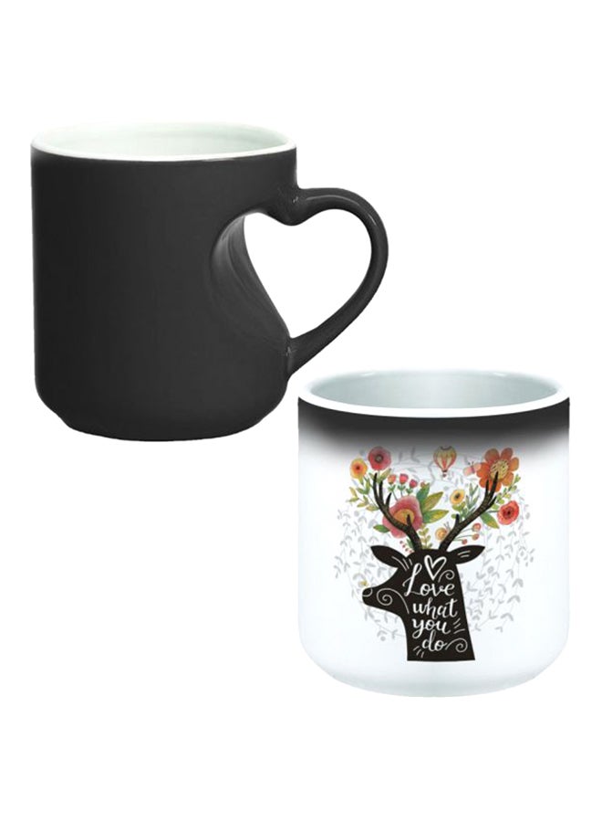 Decalac Colour Changing Magic Mug With Heart Handle Black/White  - Image 1