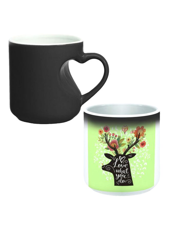 Decalac Colour Changing Magic Mug With Heart Handle Black/White - Image 1