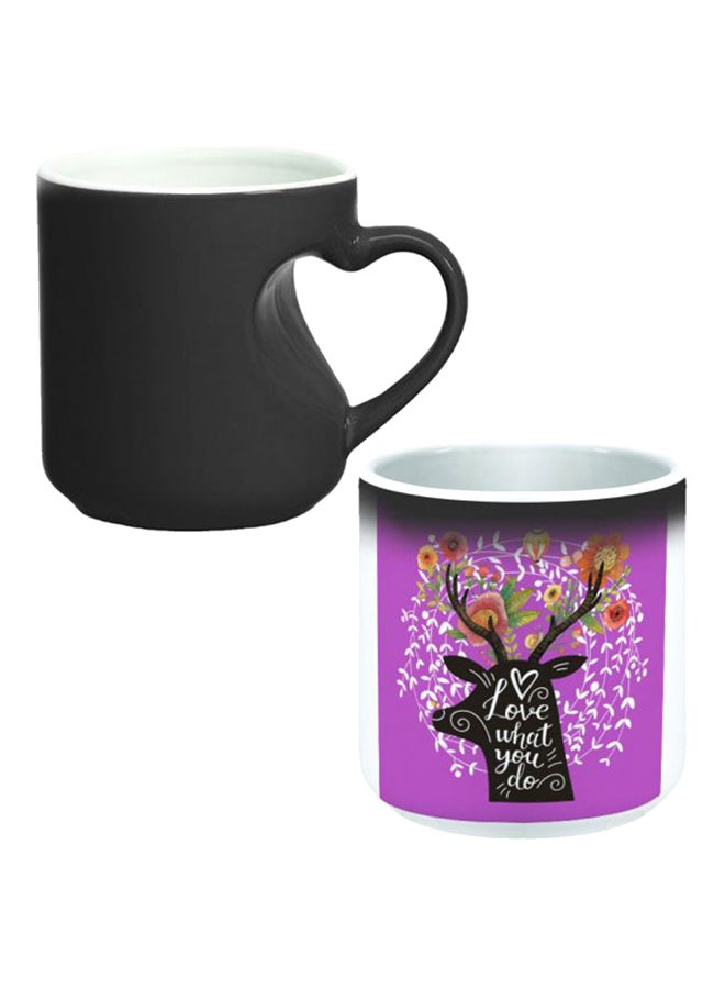 Decalac Colour Changing Magic Mug With Heart Handle Black/White - Image 1