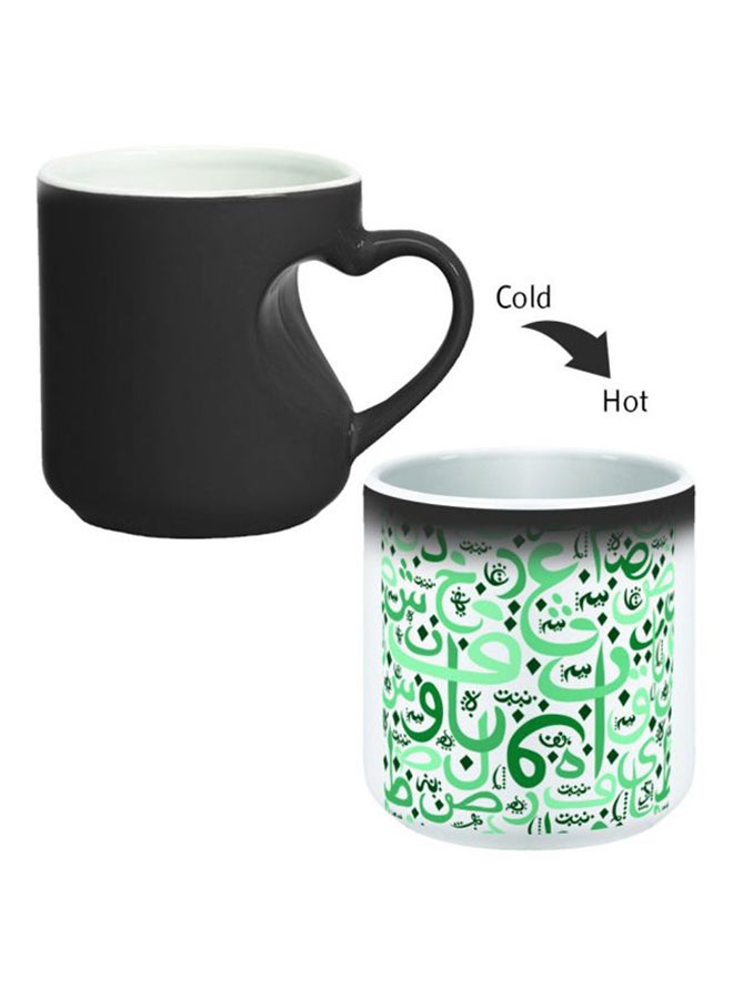 Decalac Colour Changing Magic Mug With Heart Handle Black/White - Image 2