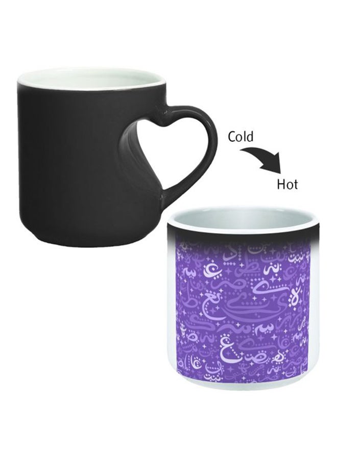 Decalac - Ceramic Magic Mug With Inner Heart Handle Black/White - Image 1