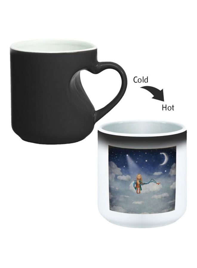 Decalac Ceramic Magic Mug With Inner Heart Handle Black/White - Image 2