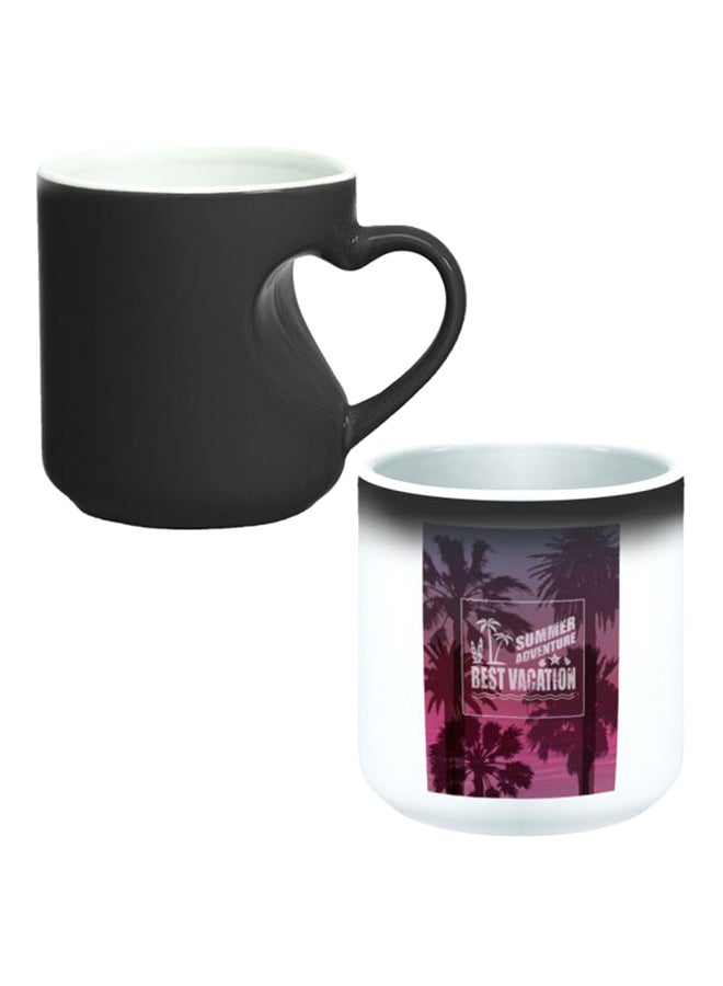 ديكالاك كوب سحري مزود بمقبض على شكل قلب بتصميم منحنٍ إلى الداخل أسود/ أبيض - Image 1