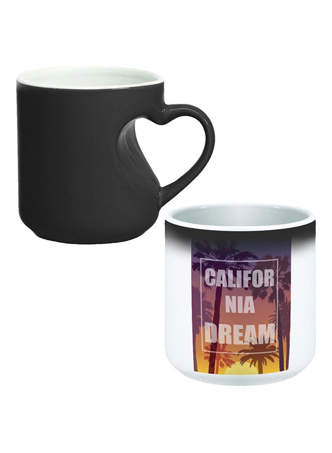 ديكالاك كوب سحري مزود بمقبض على شكل قلب بتصميم منحنٍ إلى الداخل أسود/ أبيض - Image 1