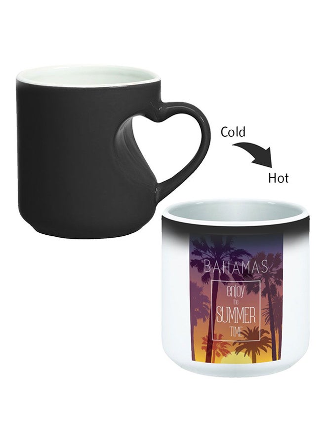 ديكالاك كوب سحري من السيراميك مزود بمقبض على شكل قلب بتصميم منحنٍ إلى الداخل أسود/ أبيض - Image 2