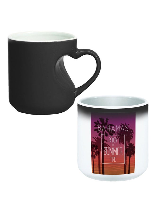 Decalac Ceramic Magic Mug With Inner Heart Handle Black/White - Image 1