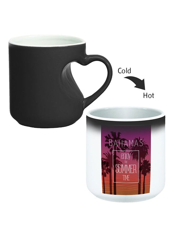 Decalac Ceramic Magic Mug With Inner Heart Handle Black/White - Image 2