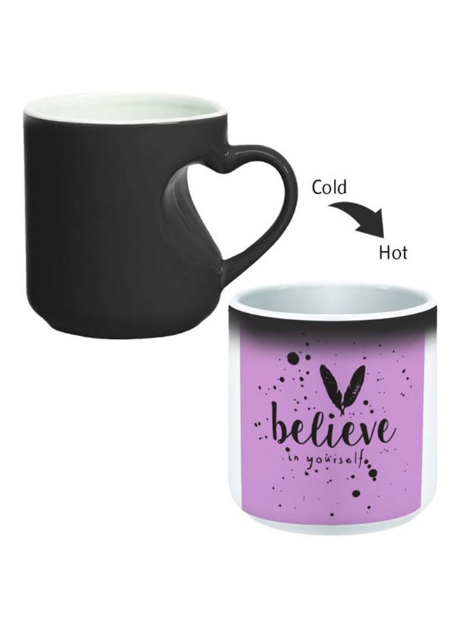 Decalac Ceramic Magic Mug With Inner Heart Handle Black/White - Image 2