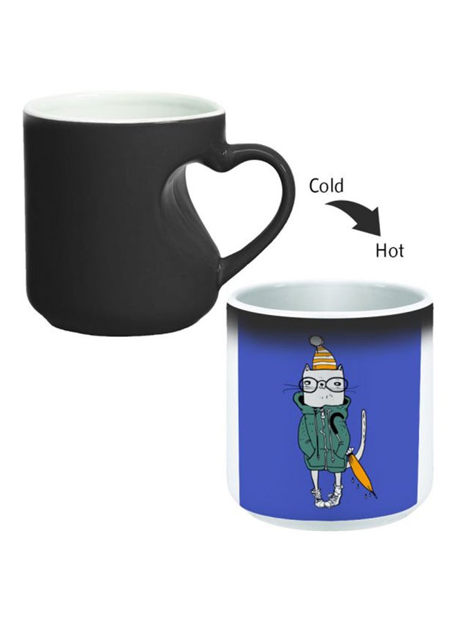 Decalac Ceramic Magic Mug With Inner Heart Handle Black/White - Image 2