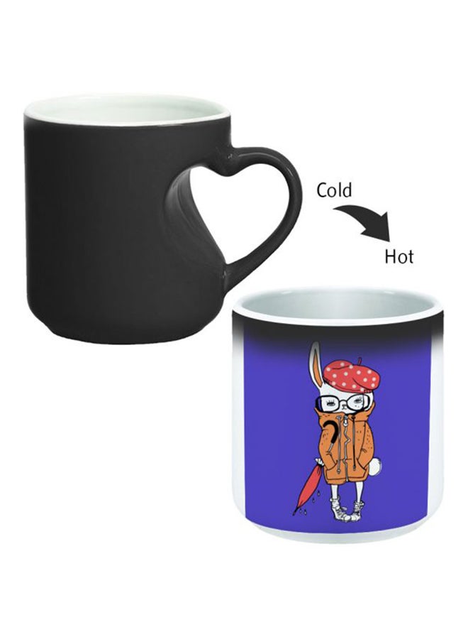 Decalac - Ceramic Magic Mug With Inner Heart Handle Black/White - Image 1