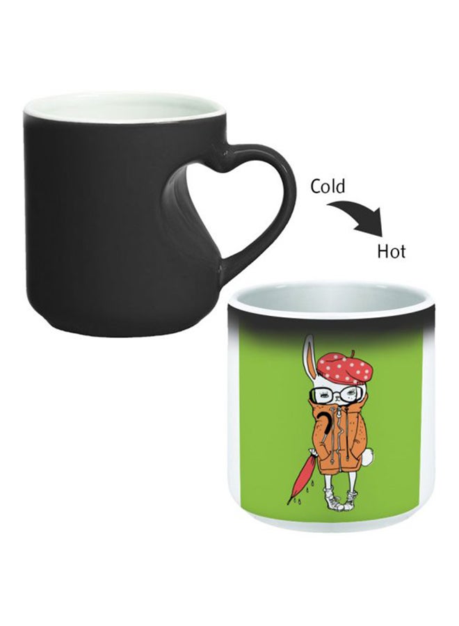 Decalac - Ceramic Magic Mug With Inner Heart Handle Black/White - Image 1