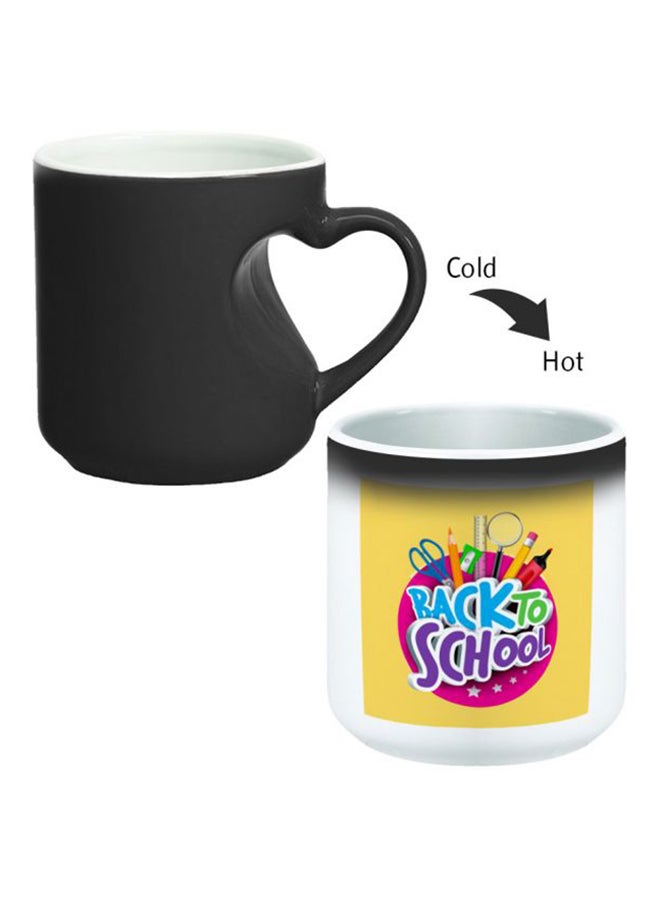 ديكالاك كوب سحري من السيراميك مزود بمقبض على شكل قلب بتصميم منحنٍ إلى الداخل أسود/ أبيض - Image 2