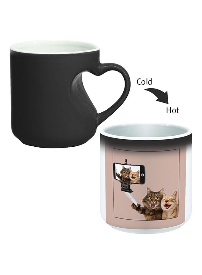 Decalac Magic Mug With Inner Heart Handle Black/White - Image 2