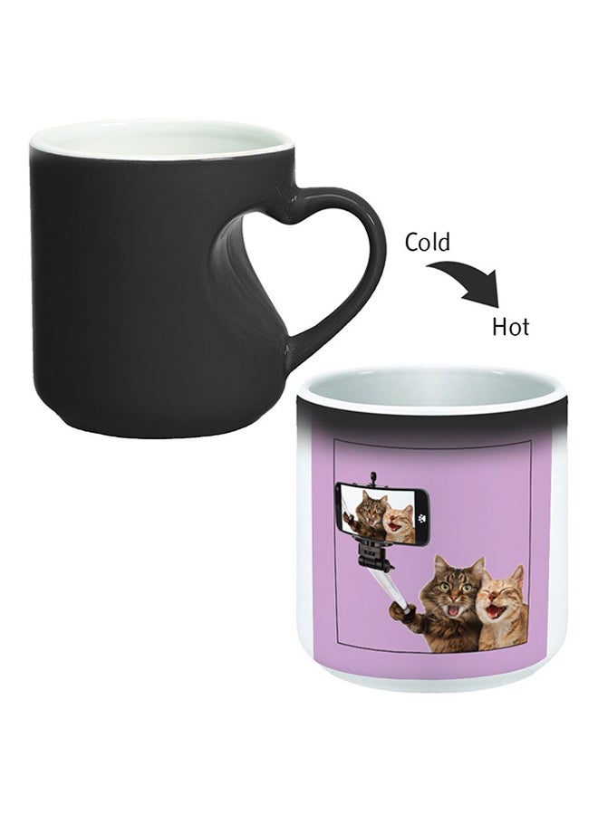 Decalac Magic Mug With Inner Heart Handle Black/White - Image 2