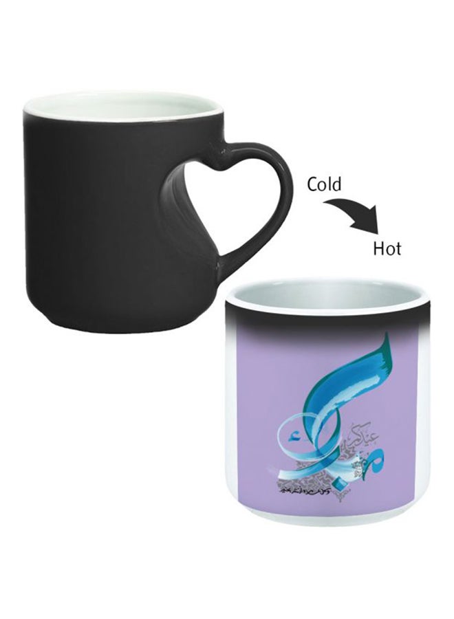 ديكالاك كوب سحري مزود بمقبض على شكل قلب بتصميم منحنٍ إلى الداخل أسود/ أبيض - Image 2