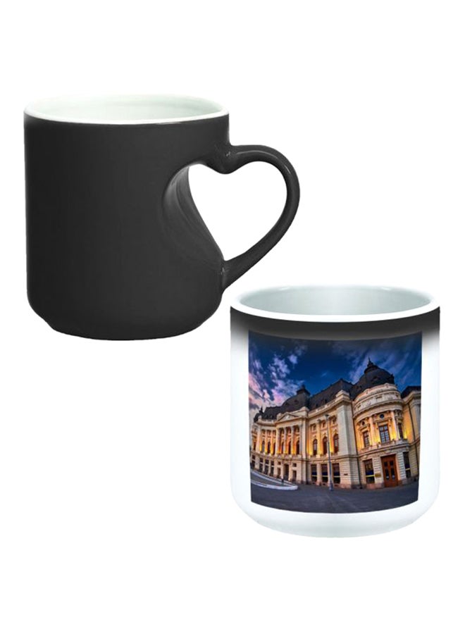 Decalac Ceramic Magic Mug With Inner Heart Handle Black/White - Image 1