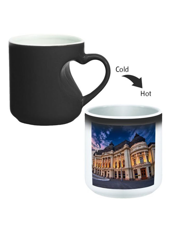 Decalac Ceramic Magic Mug With Inner Heart Handle Black/White - Image 2