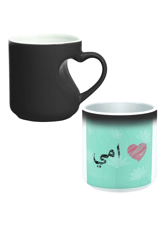 Decalac Colour Changing Magic Mug With Heart Handle Black/White  - Image 1